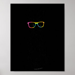 Póster Conejo de gafas de centeno de hipster con mango su