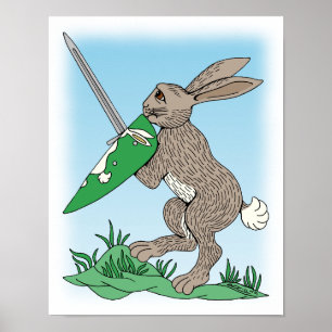 Póster Conejo de Guerreros Medievales