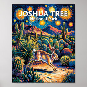 Póster Conejo de Jackrabbit del Desierto de Joshua Tree V