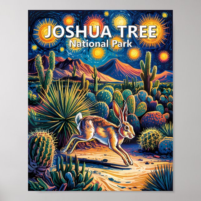 Póster Conejo de Jackrabbit del Desierto de Joshua Tree V (Frente)