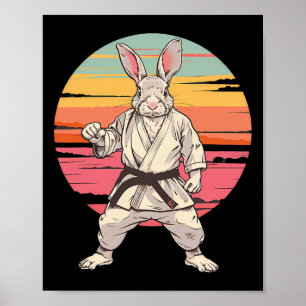 Póster Conejo de Judo Bunny Naturaleza Kickboxing Taekwon