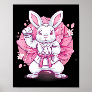 Póster Conejo de Karate Jiu-Jitsu MMA Taekwondo Artes Mar