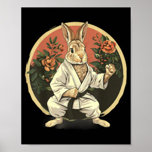 Póster Conejo de Kickboxing Taekwondo Karate MMA