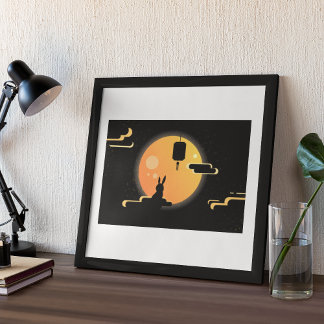 Póster Conejo de la Luna Brillante - Festival de Mediados