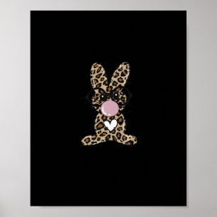 Póster Conejo de leopardo Bunny respira Día de Pascua