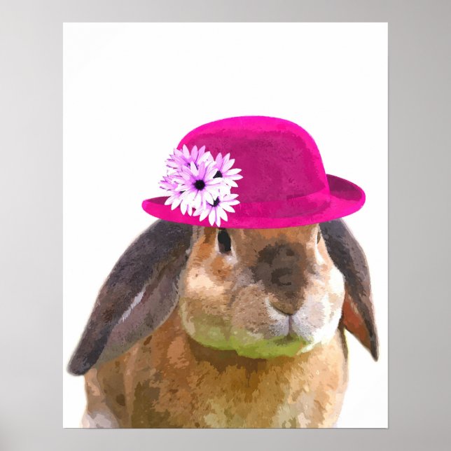 Póster Conejo de madera habitación de bebé nursery animal (Frente)