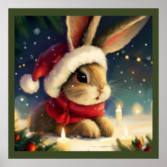 Póster Conejo de navidades 4 (Frente)