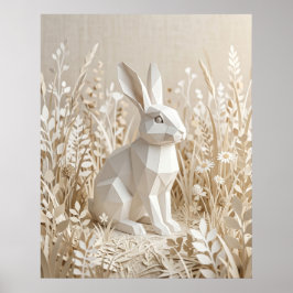 Póster Conejo de Papel Pradera de Lino