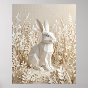 Póster Conejo de Papel Pradera de Lino