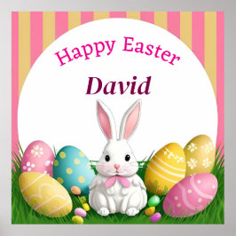 Póster Conejo De Pascua Con Huevos Decorativos