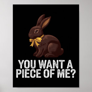 Póster Conejo De Pascua Cuidadoso ¿Quieres Un Trozo De Mí