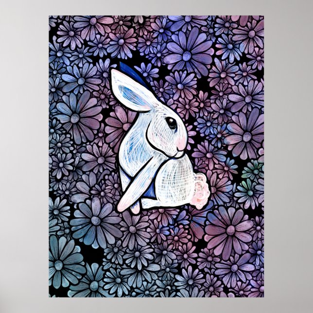 Póster Conejo de Pascua de primavera Ostara               (Frente)
