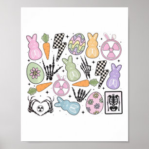 Póster Conejo de Pascua de Radiología Groovy Técnico de R