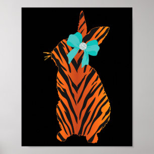 Póster Conejo de Pascua del año del tigre 2022 Animal Pr