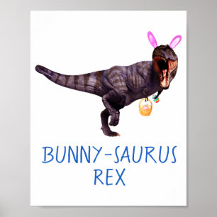 Póster Conejo de Pascua Dinosaurio T Rex Tyrannosaurus T
