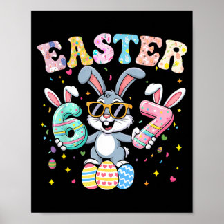 Póster Conejo de Pascua divertido 67 67 meme seis siete h