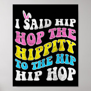 Póster Conejo de Pascua divertido de hip hop para mujeres