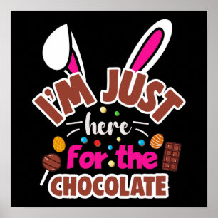 Póster Conejo de Pascua estoy aquí por el chocolate