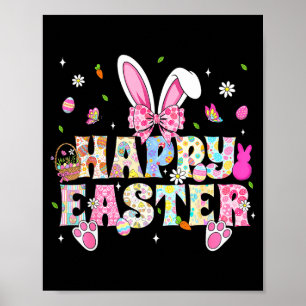 Póster Conejo de Pascua Feliz Cara de Conejo Divertido Dí