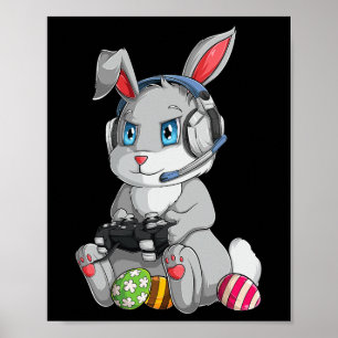 Póster Conejo de Pascua Feliz Día de Pascua Huevo Diverti