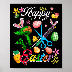Póster Conejo de Pascua Feliz Herramientas de Estilista d