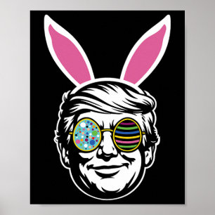 Póster Conejo de Pascua Feliz Trump Caza de Huevos de Pas