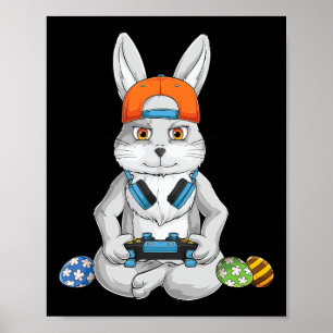 Póster Conejo de Pascua Huevo Divertido Chicos Chicas Niñ