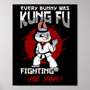 Póster Conejo de Pascua Karate Cada Conejo Era Luchando K