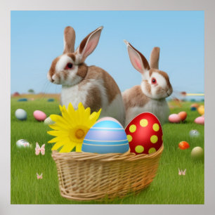Póster Conejo de Pascua para un ánimo positivo