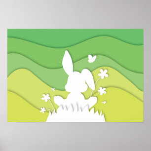 Póster Conejo de pascua personalizado en las vacaciones d