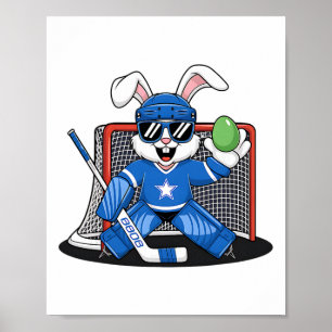 Póster Conejo de Pascua portero de hockey sobre hielo hom