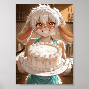 Póster Conejo de pastel 1
