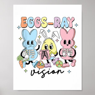 Póster Conejo de radiología de Pascua Huevos-ray Visión T