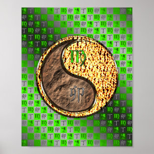 Póster Conejo de virus y fuego