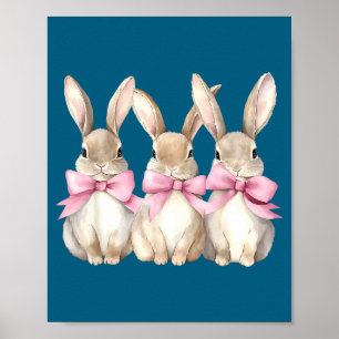 Póster Conejo Divertido Coqueta Lazo Amantes De Conejos P