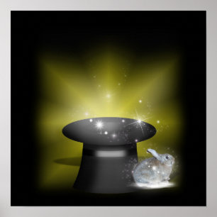 Póster Conejo en el Gorra Mágico