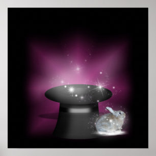 Póster Conejo en el Gorra Mágico