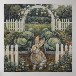 Póster Conejo En Parche De Basura Tema De Pascua