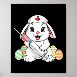 Póster Conejo enfermero de Pascua Rn Uci Urgencias Ucin E