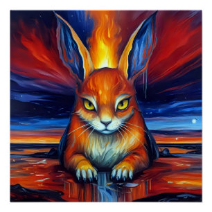 Póster Conejo enojado