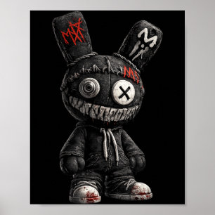 Póster Conejo espeluznante estética oscura Emo Grunge Gót