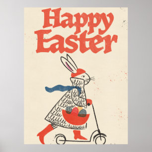 Póster Conejo Feliz de Pascua
