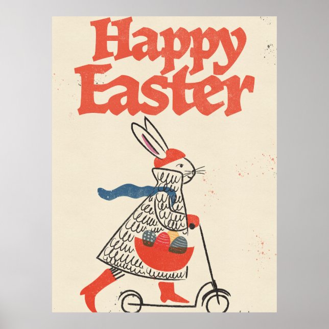 Póster Conejo Feliz de Pascua (Frente)