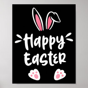 Póster Conejo feliz de Pascua huevo de primavera Pascua h