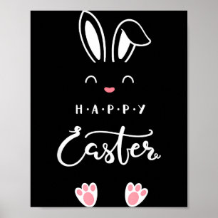 Póster Conejo feliz de pascua primavera huevo de pascua h