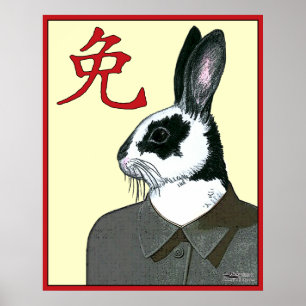Póster Conejo fiesta
