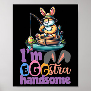 Póster Conejo Im Eggstra Guapo Pescando B Pez Pascua De