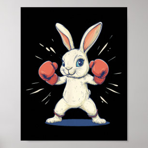 Póster Conejo Impresionante Con Guantes De Boxeo Para Ama