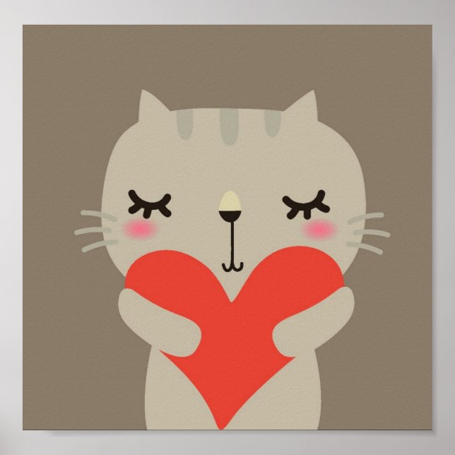 Póster Conejo lindo con amor (Frente)