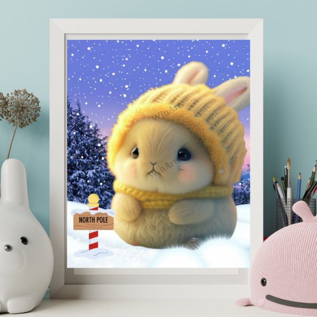 Póster Conejo lindo con gorra de cuchillos amarillos y bu (Subido por el creador)